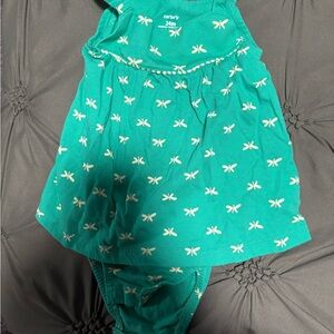 Carter's Teal Dress with Dragonfly Pattern